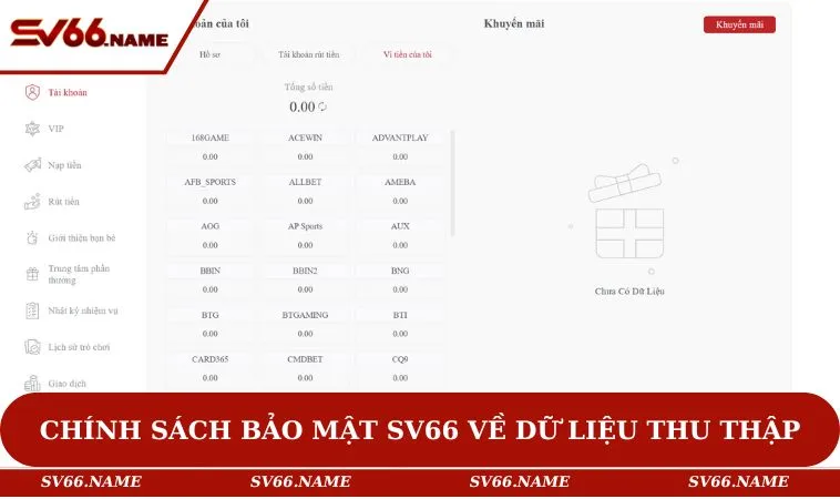 Chính sách bảo mật SV66 về dữ liệu thu thập