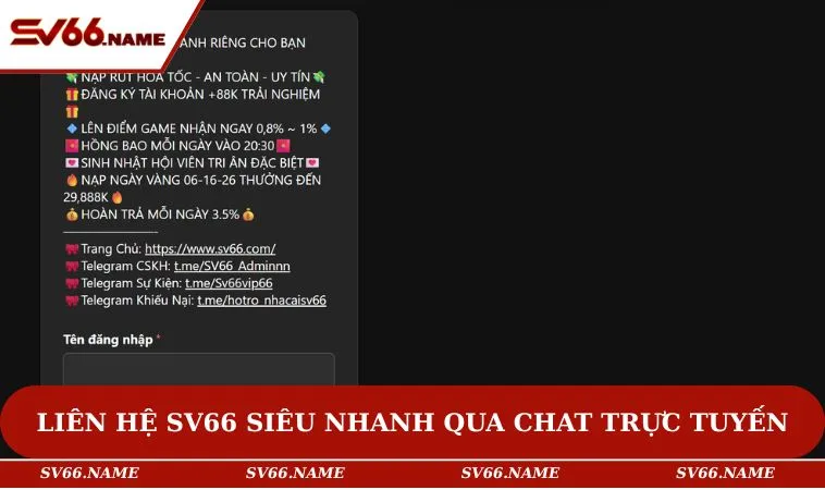 Liên hệ SV66 siêu nhanh qua chat trực tuyến