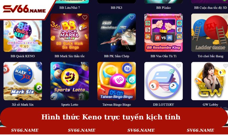 Hình thức Keno trực tuyến kịch tính